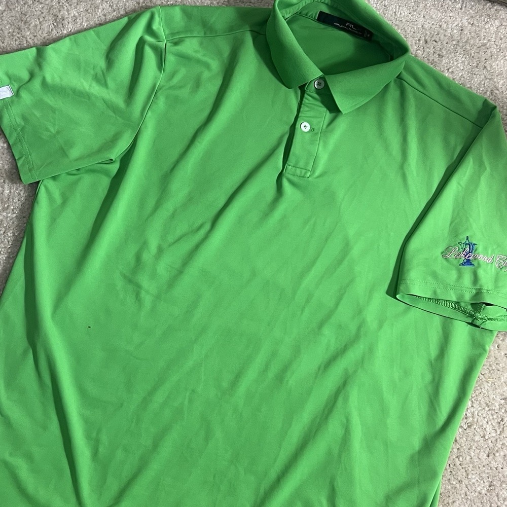 RLX Ralph Lauren Mens Golf Polo Shirt Large Medium Athletic‎ Stretch Logo Rugby